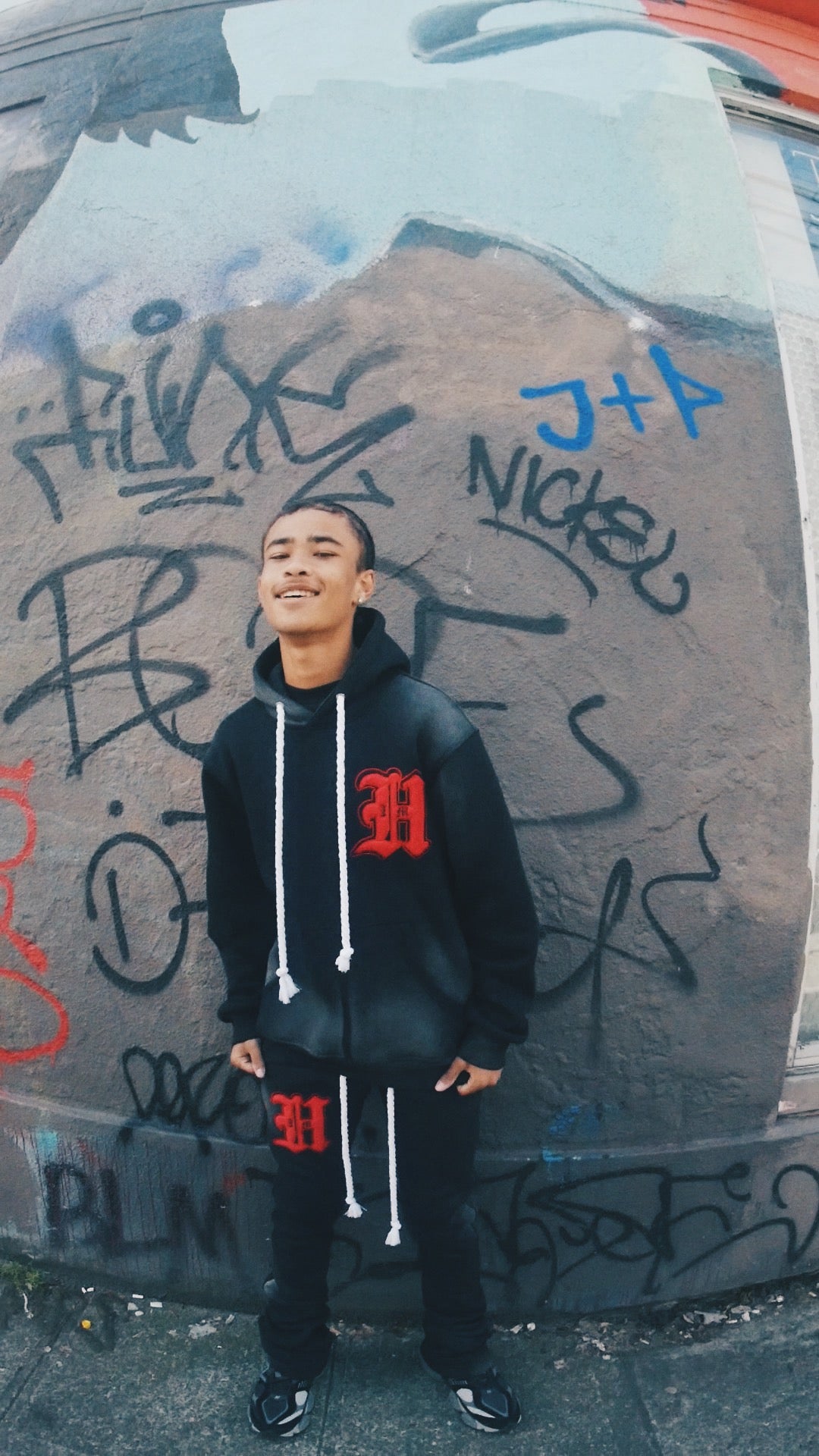 BLACK & RED STACKS SWEATSUITS