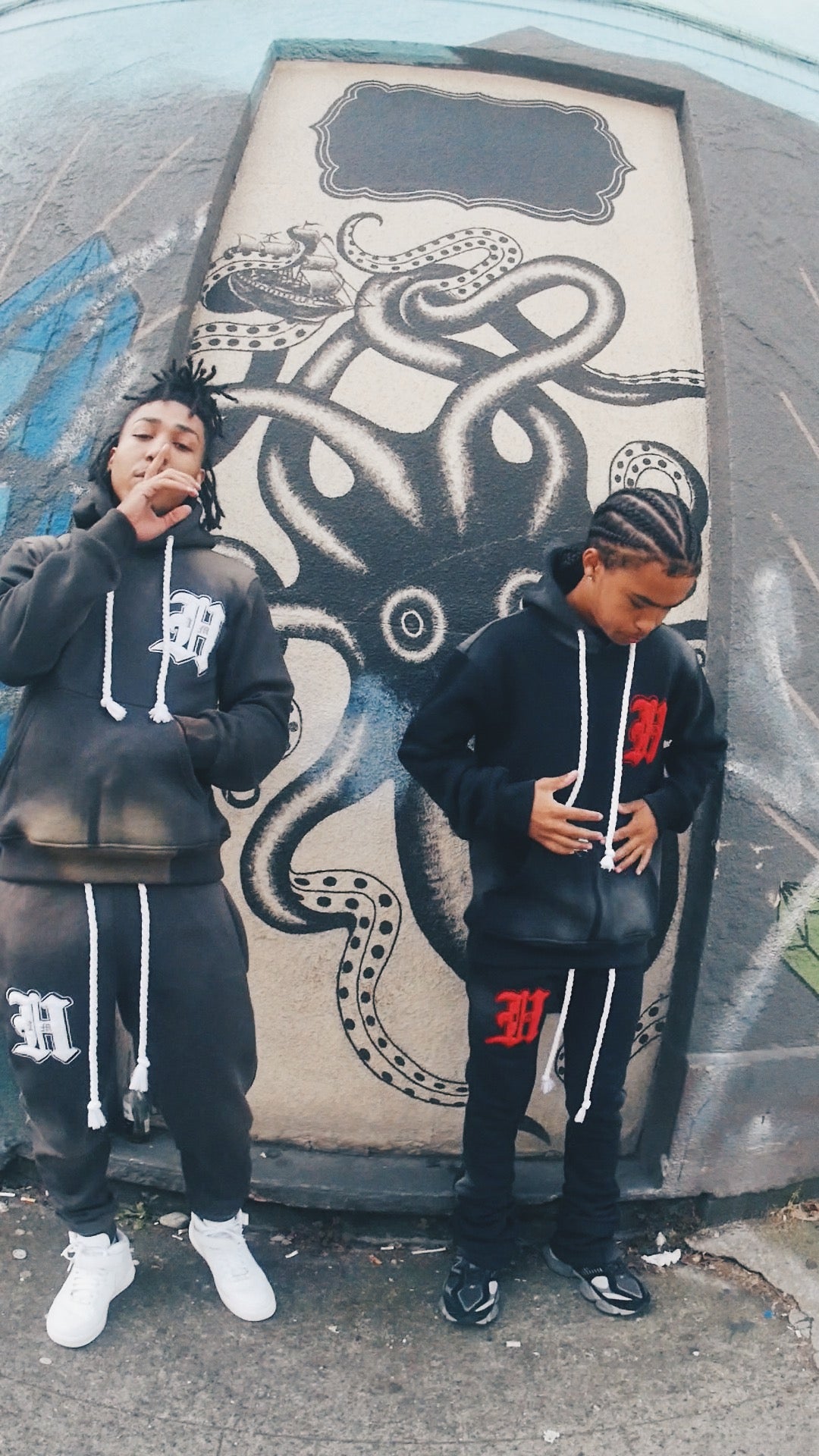 GREY & WHITE SUN FADE SWEATSUITS