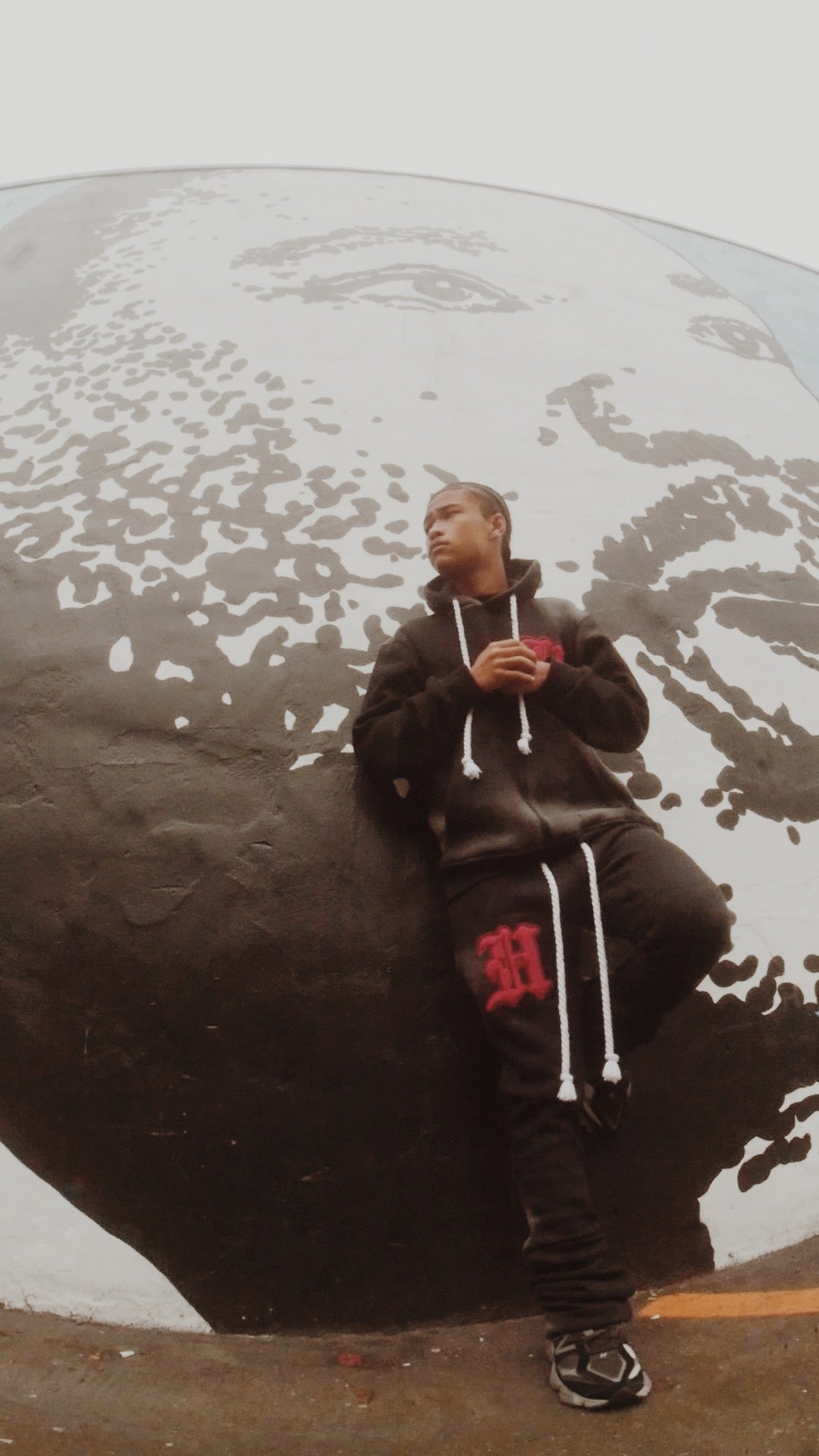 BLACK & RED STACKS SWEATSUITS