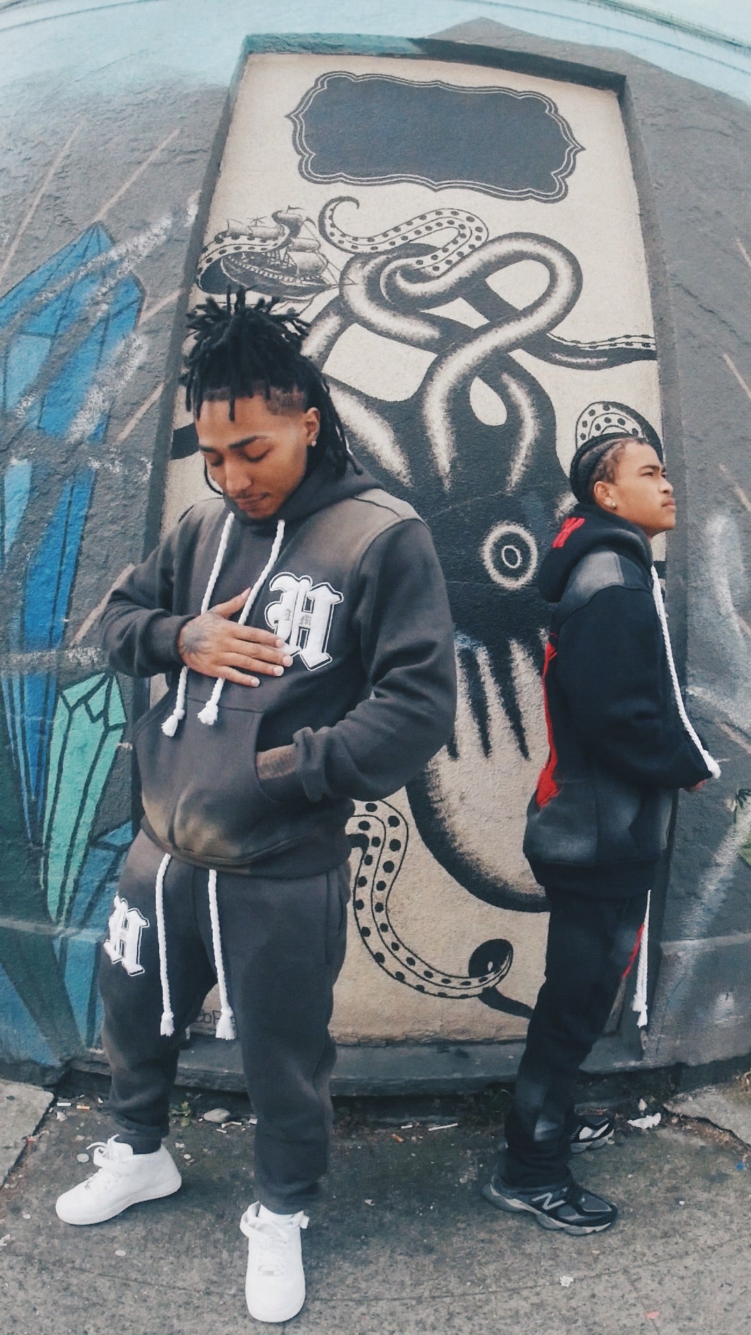 GREY & WHITE SUN FADE SWEATSUITS