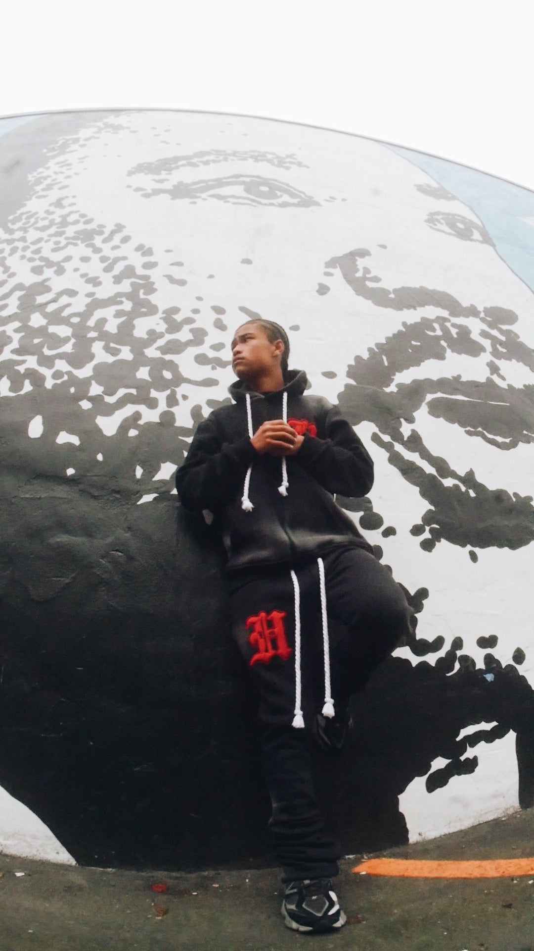 BLACK & RED STACKS SWEATSUITS