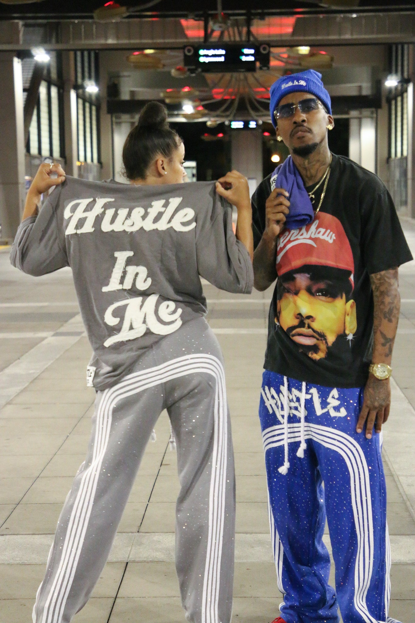 Acid wash baggy stacks with strips