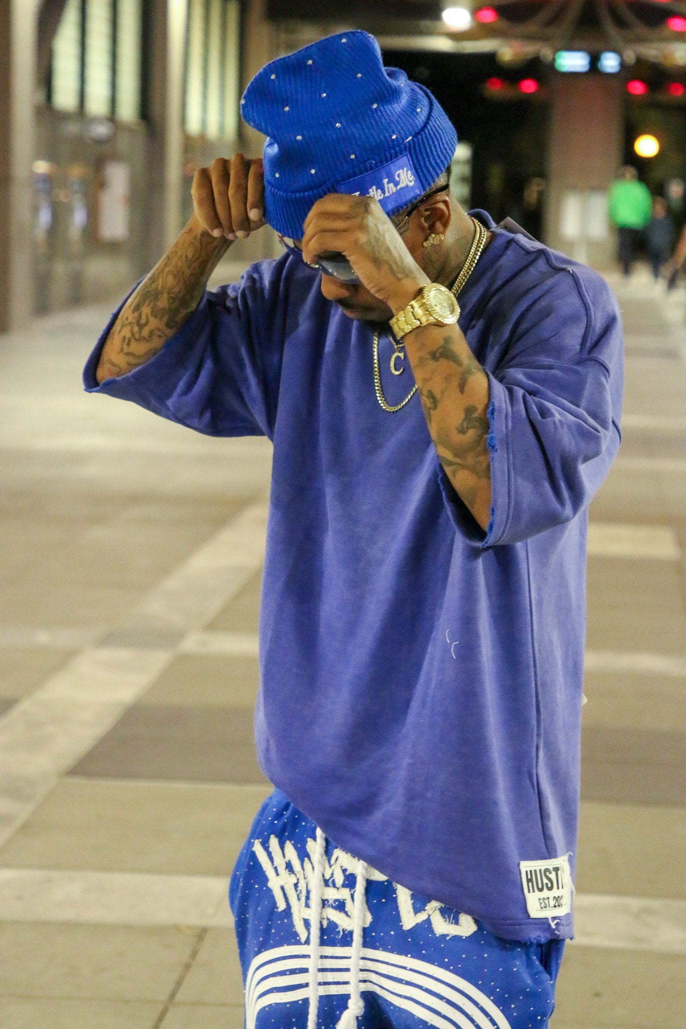 Acid wash baggy stacks with strips
