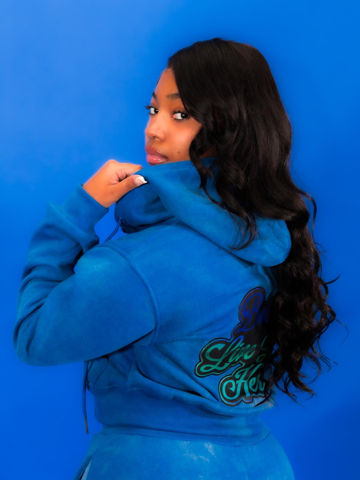 Royal Blue Cropped Stacked Ladies SweatSuits