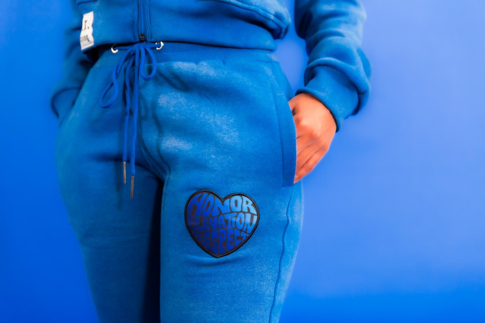 Royal Blue Cropped Stacked Ladies SweatSuits