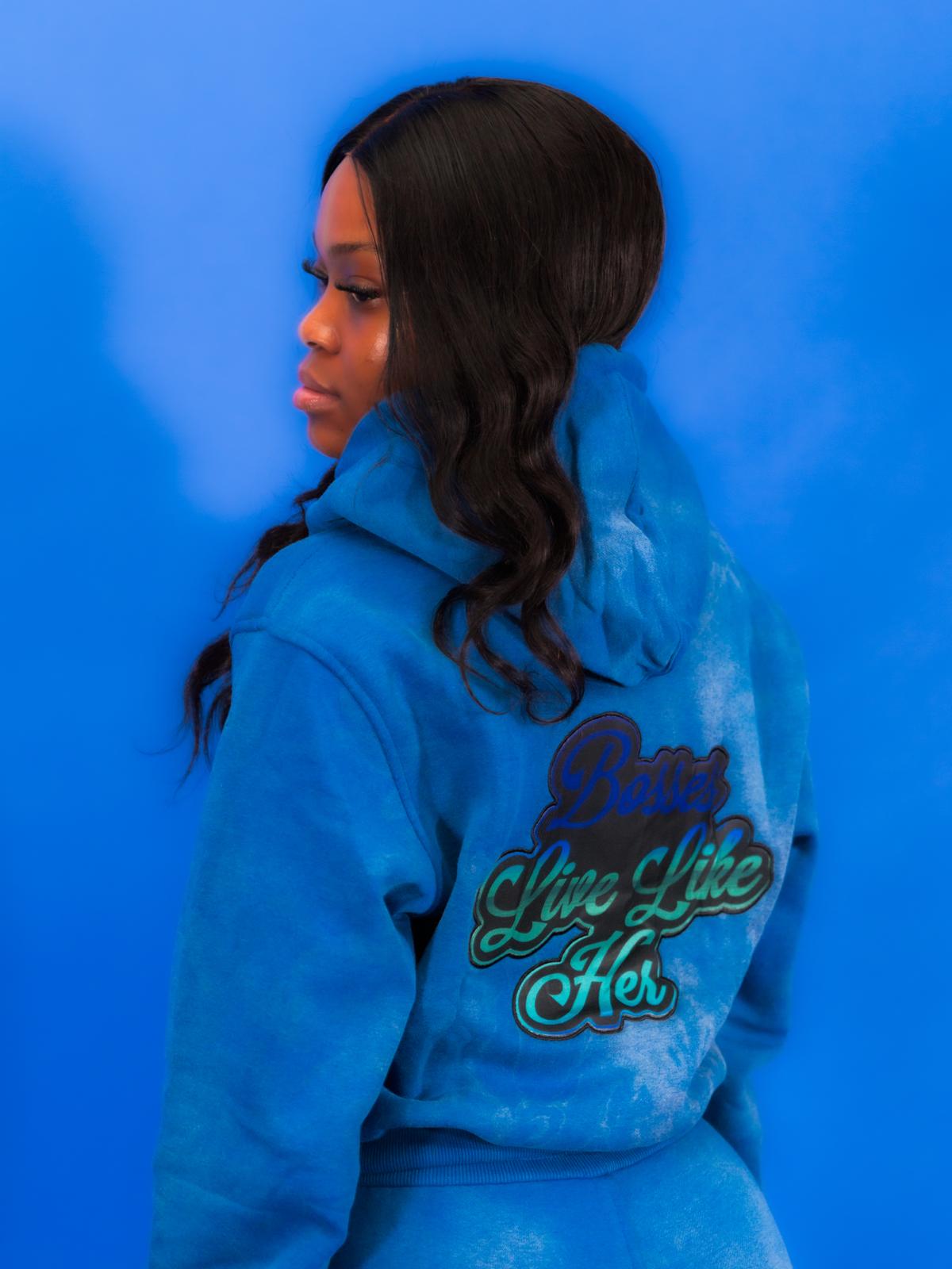 Royal Blue Cropped Stacked Ladies SweatSuits