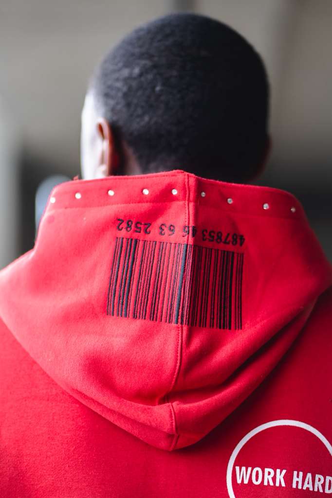 Hustle “No Quit” Red Studded Hoodie & Joggers Set