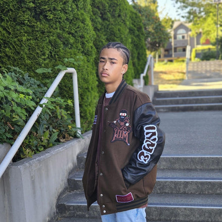 Brown & Black Varsity Letterman Jacket